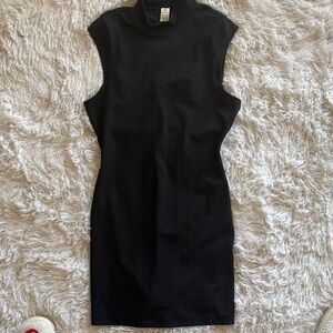 ALO Yoga Black Ribbed Mini Dress